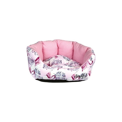 Picture of DOGGY PINK FLAMINGO PADDED BASKET